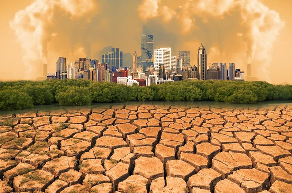 Contaminación en la ciudad moderna . — Foto de Stock