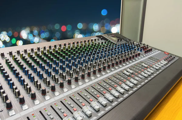 Music mixer on desk — Stock Photo, Image