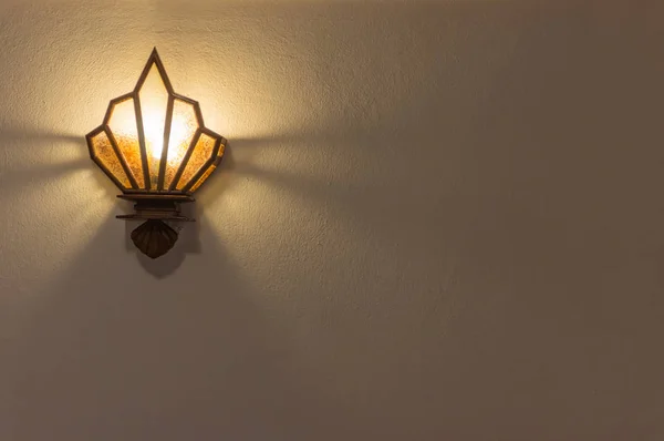 Wall lamp with yellow shade — Stock Photo, Image