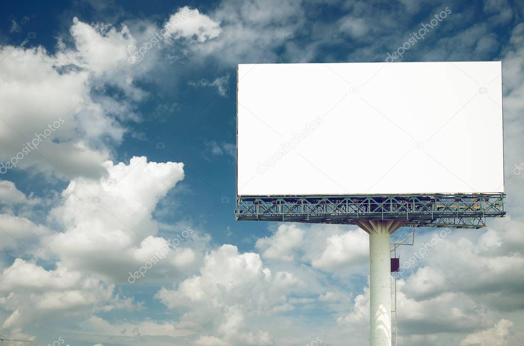 Billboards isolated on sky background