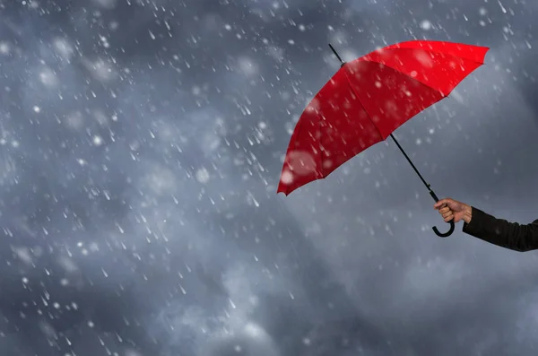 Man holding Umbrella — Stock Photo, Image