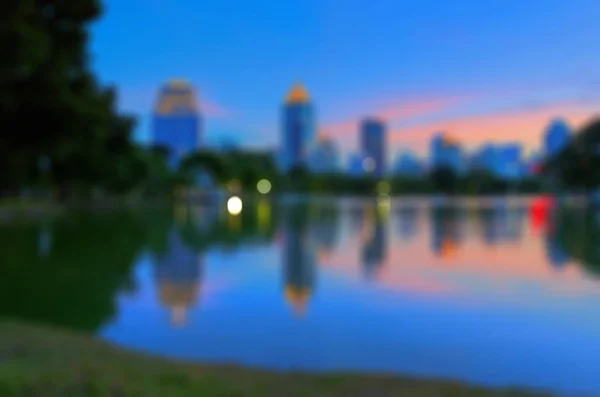Blurred lights of skyscrapers — Stock Photo, Image