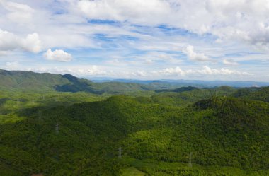 Güzel manzara, demiryolu yolu, altın gün batımı.