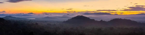 Vista aérea, vista panorámica del paisaje matutino . — Foto de Stock