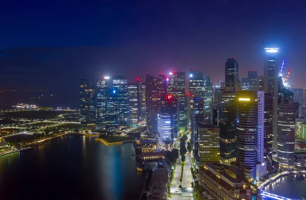 Singapur Februar Geschäftsviertel Und Stadt Singapur Aus Der Luft Marina — Stockfoto
