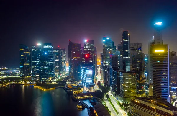 Singapur Februar Geschäftsviertel Und Stadt Singapur Aus Der Luft Marina — Stockfoto
