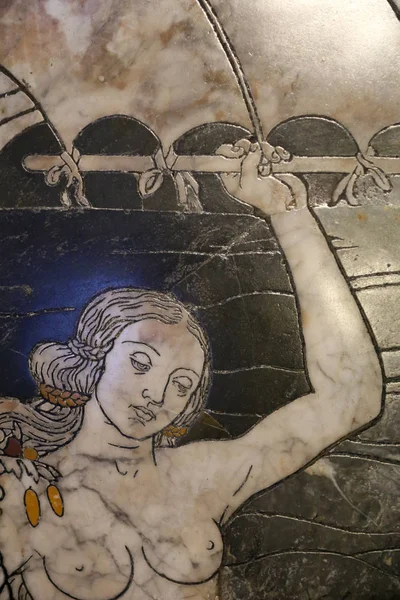 Мраморный Пол Сиены Сиена Тоскана Италия — стоковое фото