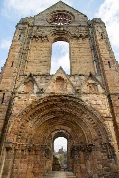 Jedburgh Abbey Ruïnes 12E Eeuw Aan Schotse Grenzen — Stockfoto