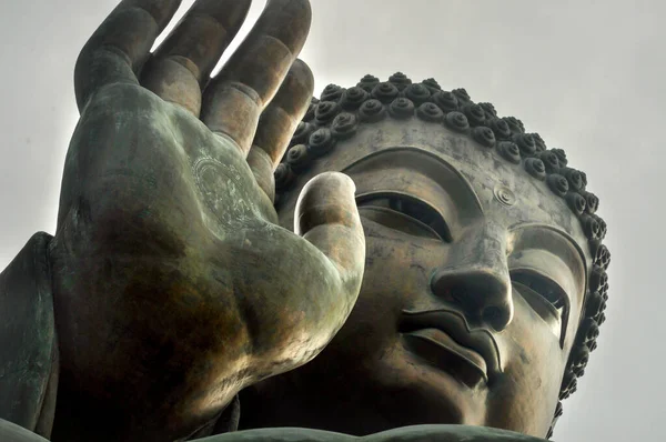 Big Buddha Staty Lin Kloster Lantau Island Hongkong — Stockfoto