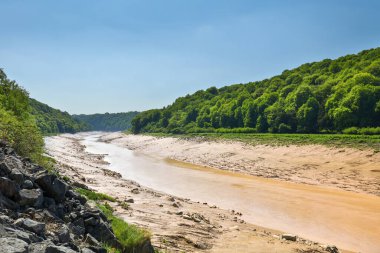 Nehir Wye, Lancaut Doğa Koruma Alanı 'nda gelgit sırasında