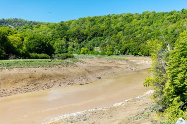 Nehir Wye, Lancaut Doğa Koruma Alanı 'nda gelgit sırasında