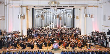 Koro konser Krakow Polonya, Cracow Filarmoni sahne 220 insanlar üzerinde 27 Şubat 2014.