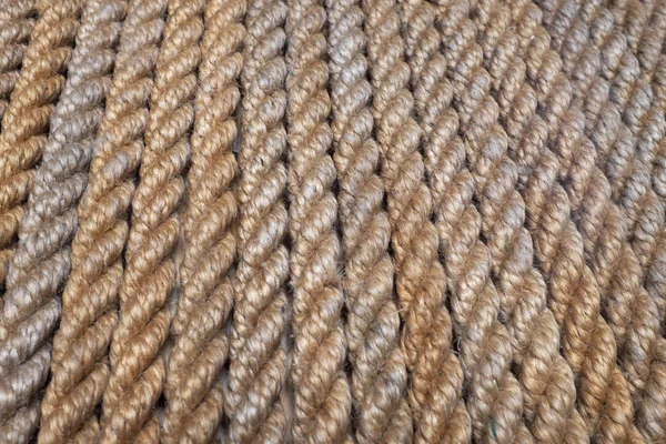 Strips Hemp Rope Arranged Background Texture — Stock Photo, Image