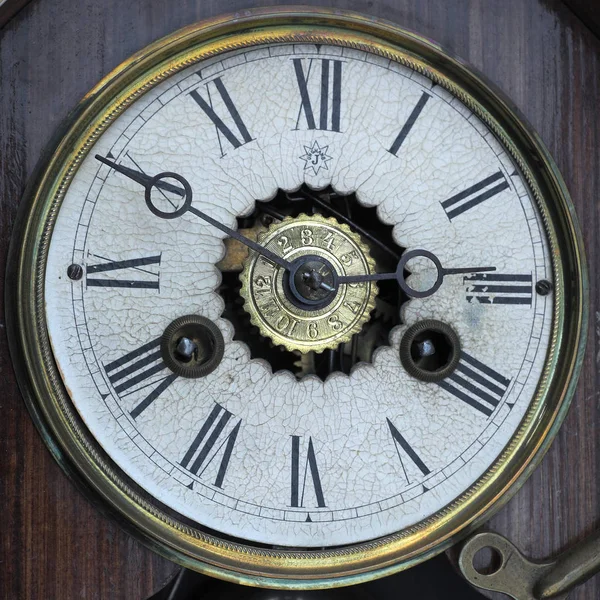 Dial Del Reloj Viejo Dial Del Mecanismo Conducción — Foto de Stock