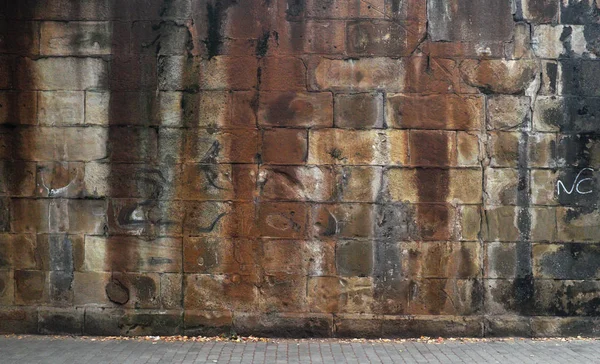 Destroyed Stone Brick Wall Old Building Background — Stock Photo, Image