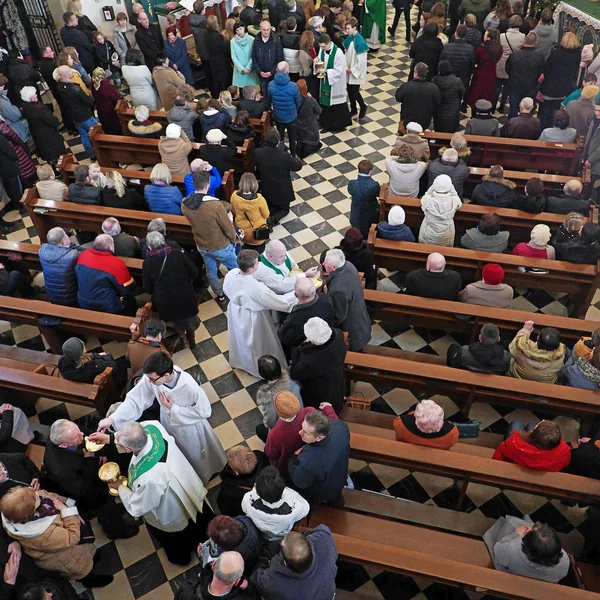 Kościół Katolicki Eucharystia Lub Ofiara Święta Msza Komunia Najświętszy Sakrament — Zdjęcie stockowe