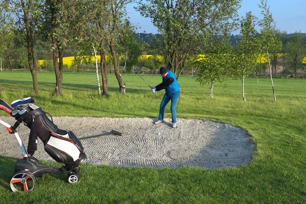 Frappe Difficile Sur Une Balle Golf — Photo