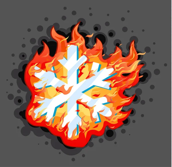 Burning Snowflake — Stock Vector