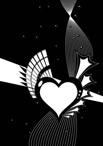 Чорно-білий дизайн серце — стоковий вектор