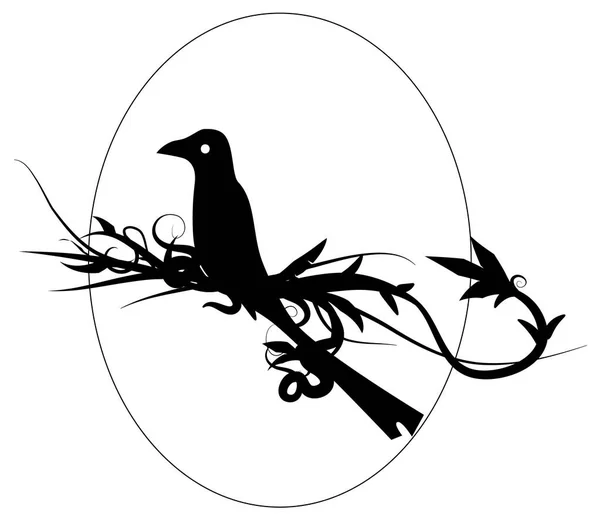Pájaro negro — Vector de stock