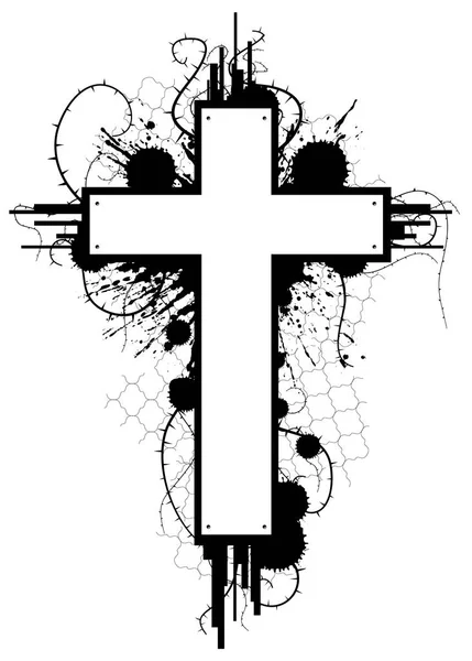Grunge Cross Emblem — Stock vektor
