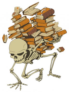 Kitap yığın iskelet, renk