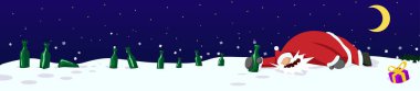 Sarhoş Santa Claus Banner