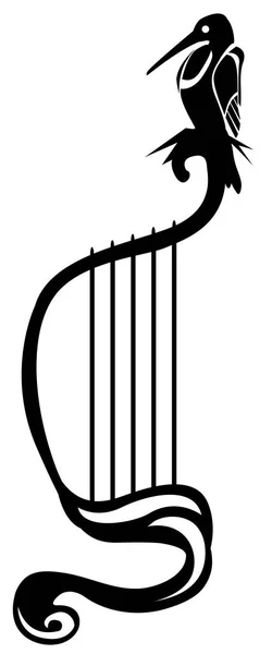 Harp vogel symbool — Stockvector