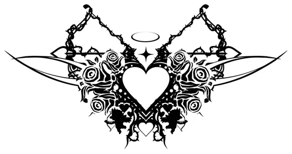 Hjärta Valentine Stencil — Stock vektor