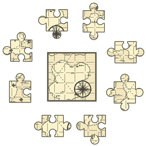 Mappa Jigsaw — Vettoriale Stock