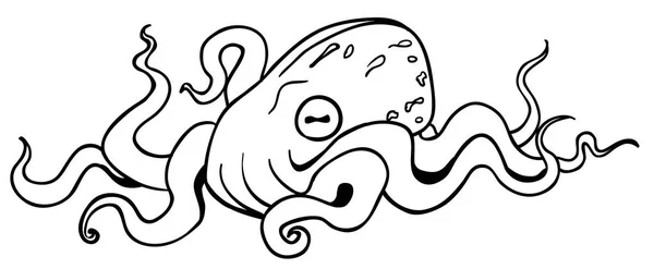 Octopus vilar ritning — Stock vektor