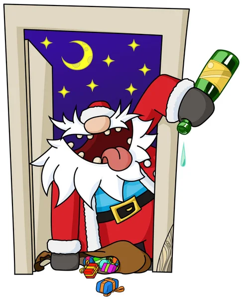 Party Weihnachten Cartoon, Tür — Stockvektor