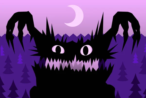Skrämma natt Monster — Stock vektor