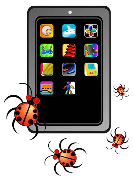 Bugs Smartphone — Image vectorielle