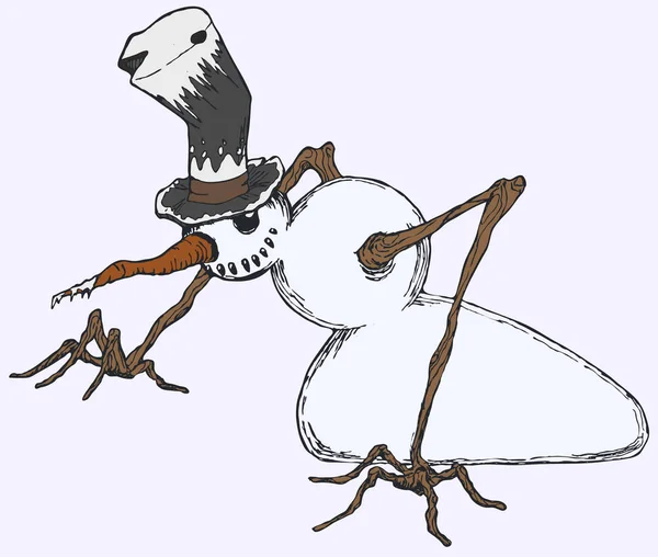 Snowman, Colored — Stock Vector