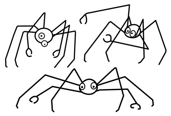 Stick Figure Spider — Stock Vector