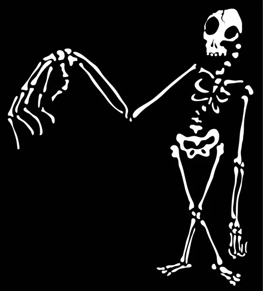 怪异的手臂骨架轮廓 — 图库矢量图片