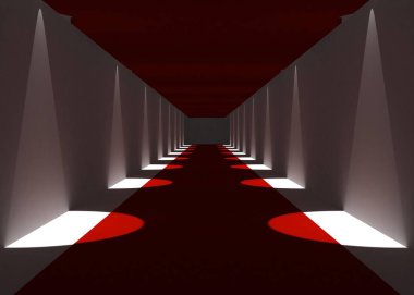 Kırmızı halı koridor