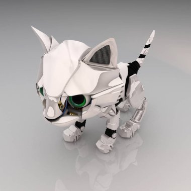 Robot kedi yavrusu, metalik