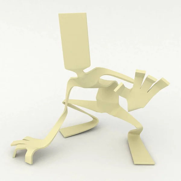 Paperman, Crouching — Stockfoto