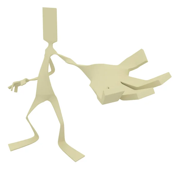 Paperman, гігантських руку — стокове фото