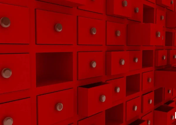 Cassetti rossi — Foto Stock