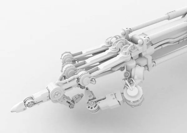 Braccio robotico, Puntamento, Bianco — Foto Stock