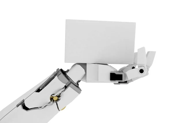 Робот тонкий Arm, білий знак — стокове фото