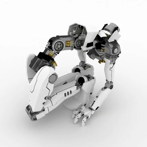 Karcsú Robot, hajlított hát — Stock Fotó