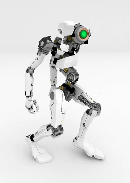 Schlanker Roboter, gebückt — Stockfoto