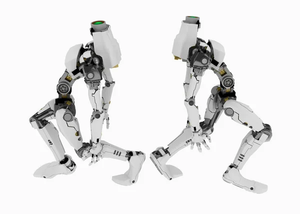 Robot delgado, gemelo —  Fotos de Stock