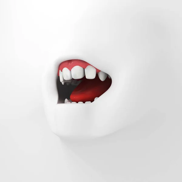 Białe usta powierzchni — Zdjęcie stockowe