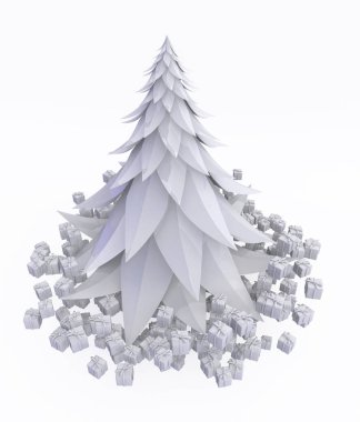 Köknar, beyaz altında hediyeler