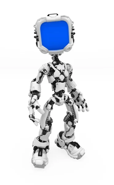 Modrá obrazovka Robot, izolované — Stock fotografie